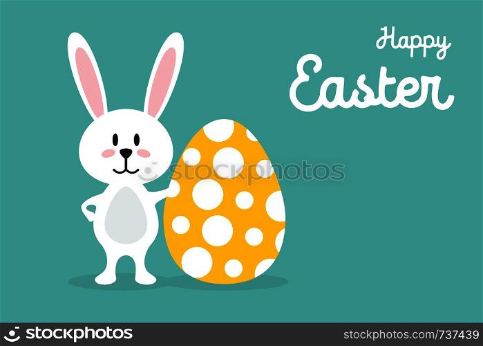 Happy Easter. Easter rabbit with easter egg. Easter Bunny