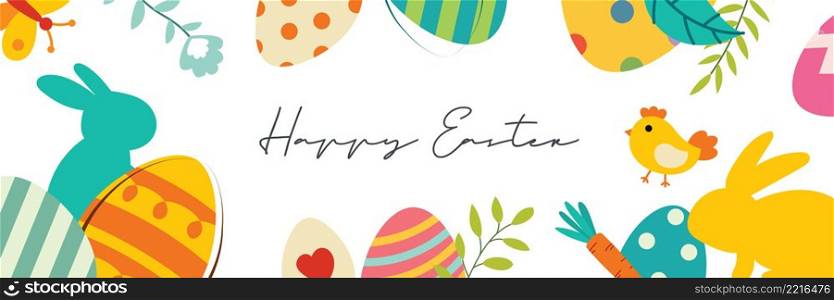 Happy easter egg greeting card background template.Can be used for invitation, ad, wallpaper,flyers, posters, brochure.
