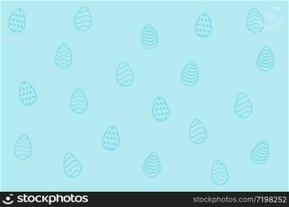 happy easter egg pattern blue background vector illustration