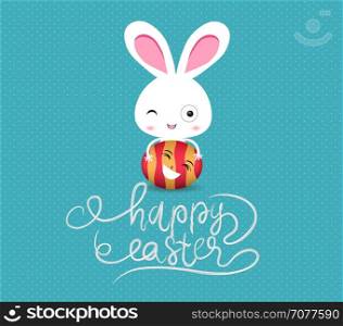 happy easter eggs and bunny funny