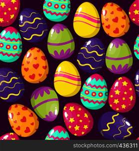 Happy easter eggs vector seamless pattern. Easter pattern background illustration. Happy easter eggs vector seamless pattern