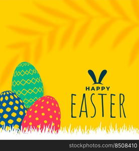happy easter flat card with patterned eggs