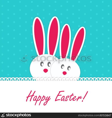 Happy Easter Funny Background with Rabbit Vector Illustration EPS10. Happy Easter Funny Background with Rabbit Vector Illustration