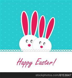 Happy Easter Funny Background with Rabbit Vector Illustration EPS10. Happy Easter Funny Background with Rabbit Vector Illustration