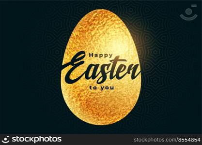 happy easter golden egg in textured foil style