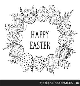 Happy easter greeting card vector image
