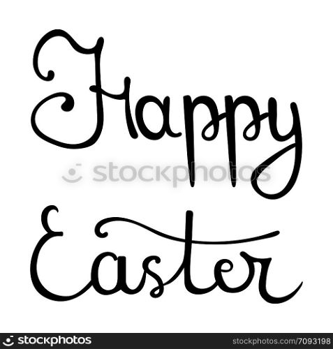 Happy Easter Hand Drawn Calligraphy Lettering. For Greeting Card and Invitation. Vector illustration for Your Design, Web.