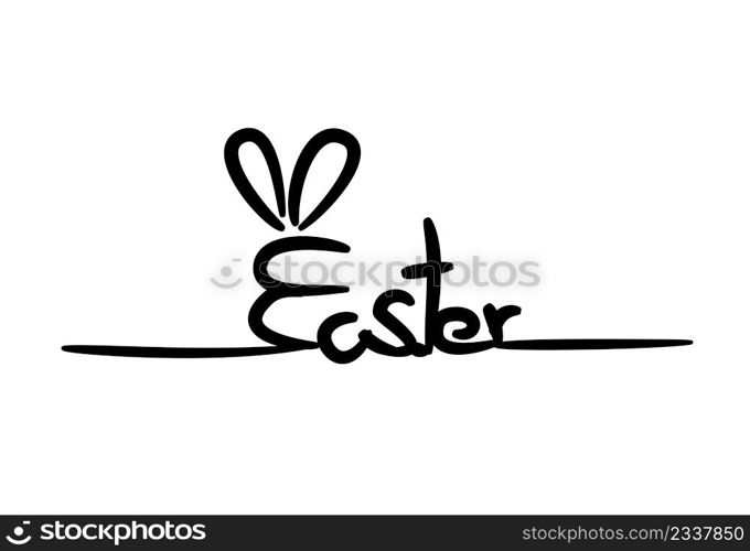 Happy Easter hand lettering, Hand drawn vector illustration, greeting card text template.