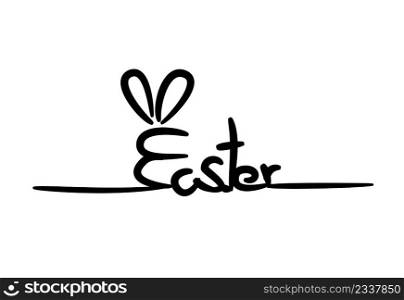 Happy Easter hand lettering, Hand drawn vector illustration, greeting card text template.