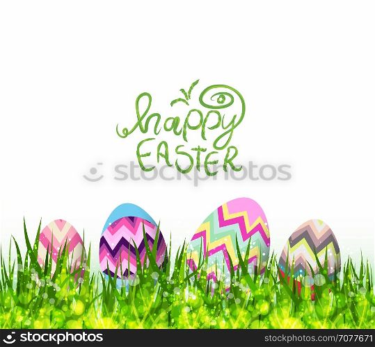 Happy easter. Hello spring background with grass