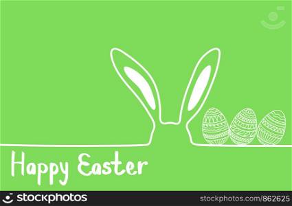Happy easter image vector. Modern happy Easter background with colorful eggs, and ear bunny. Template Easter greeting card, vector.