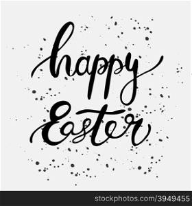 Happy Easter ink lettering card design.. Happy Easter ink lettering card design