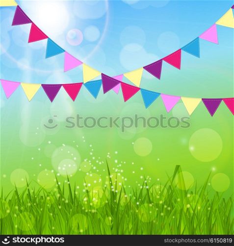 Happy Easter on Green Background Vector Illustration EPS10. Happy Easter Background Vector Illustration