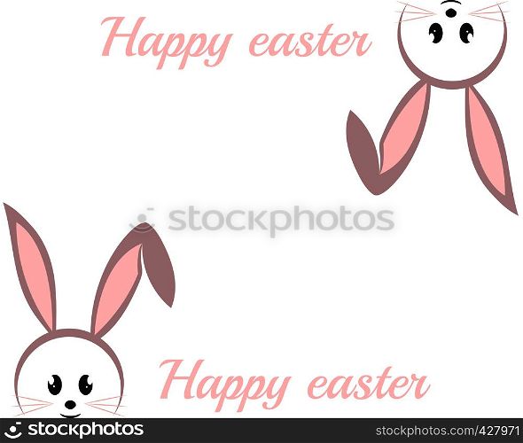 Happy easter rabbit in background