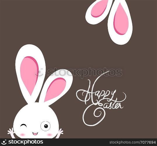 happy easter rabbit with ear background