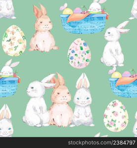 Happy Easter seamless pattern background. Vector illustration.