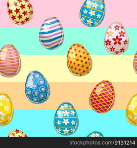 Happy Easter seamless pattern eggs festive background. Wallpaper, gift fabric wrapping paper, prints vector illustration. Happy Easter seamless pattern eggs festive background