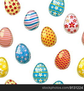 Happy Easter seamless pattern eggs festive background. Wallpaper, gift fabric wrapping paper, prints vector illustration. Happy Easter seamless pattern eggs festive background