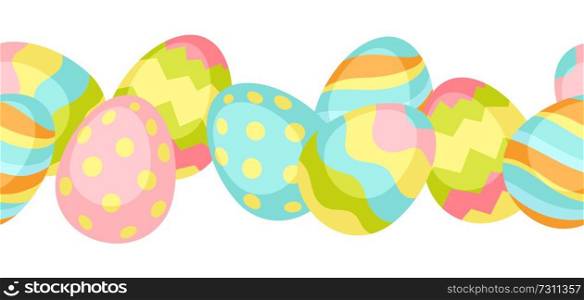 Happy Easter seamless pattern wiht eggs. Holiday decorative patternd items.. Happy Easter seamless pattern wiht eggs.