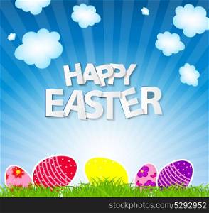 Happy Easter Spring Background Vector Illustration EPS10. Happy Easter Spring Background Vector Illustration