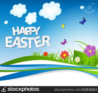 Happy Easter Spring Background Vector Illustration EPS10. Happy Easter Spring Background Vector Illustration