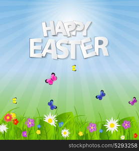 Happy Easter Spring Background Vector Illustration EPS10. Happy Easter Spring Background Vector Illustration