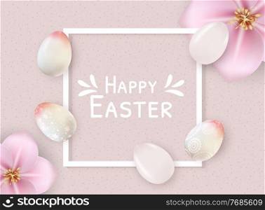 Happy Easter Spring Holiday Background Illustration. Happy Easter Spring Holiday on Background Illustration. EPS10