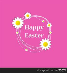 Happy Easter Spring Holiday. Happy Easter Egg lettering on seamless background. Vector illustration EPS10