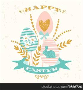 Happy Easter. Vector design for card, poster, flyer and other users.. Happy Easter. Vector design