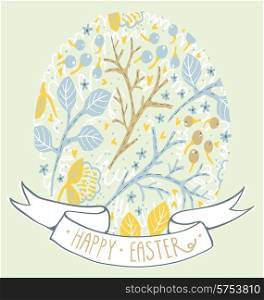 "" Happy Easter" vector floral illustration"