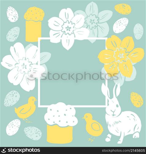 Happy Easter . Vector frame.