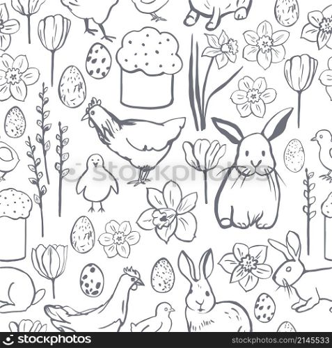 Happy Easter. Vector seamless pattern