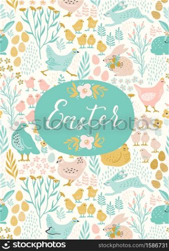 Happy Easter. Vector templates for card, poster, flyer and other users. Design element.. Happy Easter. Vector templates for card, poster, flyer and other users.