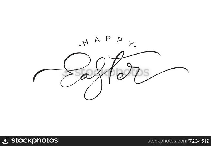 Happy Easter vintage vector calligraphy text. Hand drawn lettering poster for Easter. Modern Handwritten brush type isolated on white background.. Happy Easter vintage vector calligraphy text. Hand drawn lettering poster for Easter. Modern Handwritten brush type isolated on white background