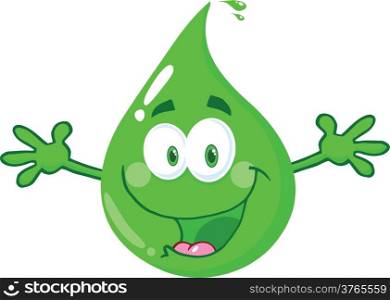 Happy Eco Green Drop With Welcoming Open Arms