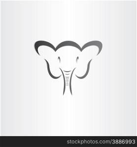 happy elephant head sylized symbol design
