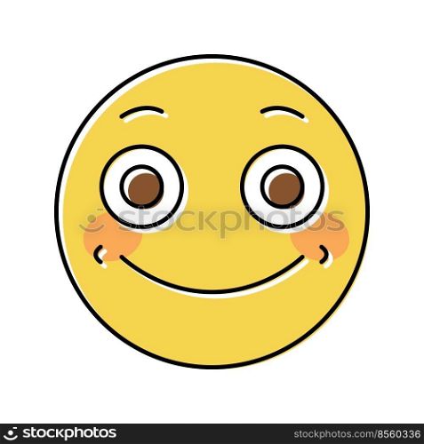 happy emoji color icon vector. happy emoji sign. isolated symbol illustration. happy emoji color icon vector illustration