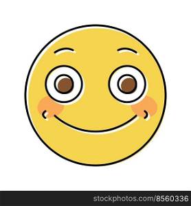 happy emoji color icon vector. happy emoji sign. isolated symbol illustration. happy emoji color icon vector illustration