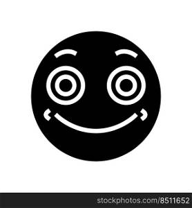 happy emoji glyph icon vector. happy emoji sign. isolated symbol illustration. happy emoji glyph icon vector illustration