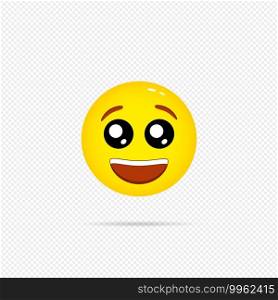 Happy emoji icon. Social media concept.. Happy emoji icon. Social media concept. Smiley, emoticon. Vector on isolated transparent background. EPS 10