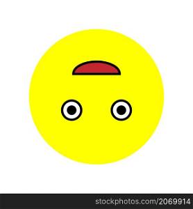 Happy emoji. Upside down. Communication background. Yellow face. Message button. Vector illustration. Stock image. EPS 10.. Happy emoji. Upside down. Communication background. Yellow face. Message button. Vector illustration. Stock image.