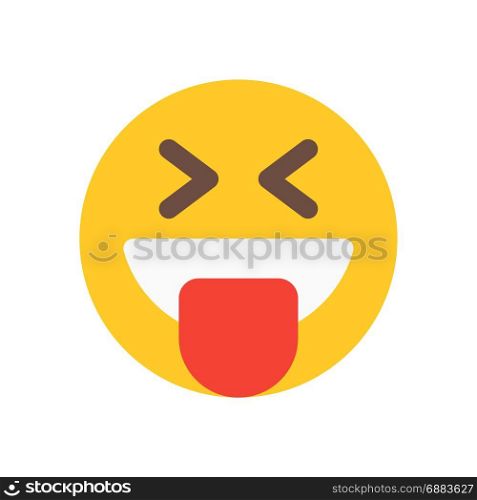 happy emoji with tongue stuck out, icon on isolated background,