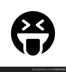 happy emoji with tongue stuck out, icon on isolated background