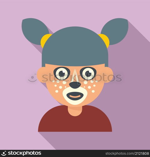 Happy facial painting icon flat vector. Face child. Kid paint. Happy facial painting icon flat vector. Face child