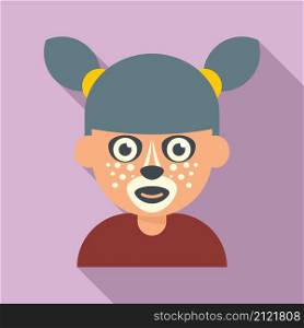 Happy facial painting icon flat vector. Face child. Kid paint. Happy facial painting icon flat vector. Face child