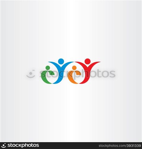 happy family concept vector logo icon design