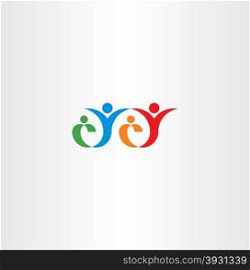 happy family concept vector logo icon design
