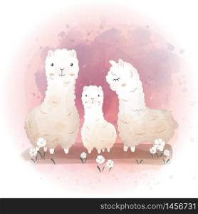 Happy Family Day picture with Llama family.