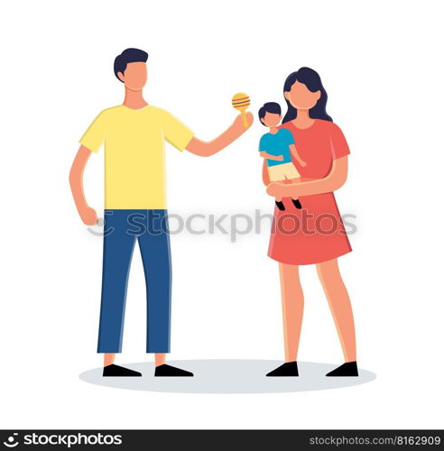 Happy family. family with children together vector illustration