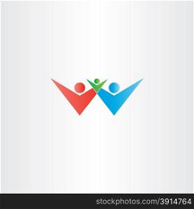 happy family father mother baby child vector logo together